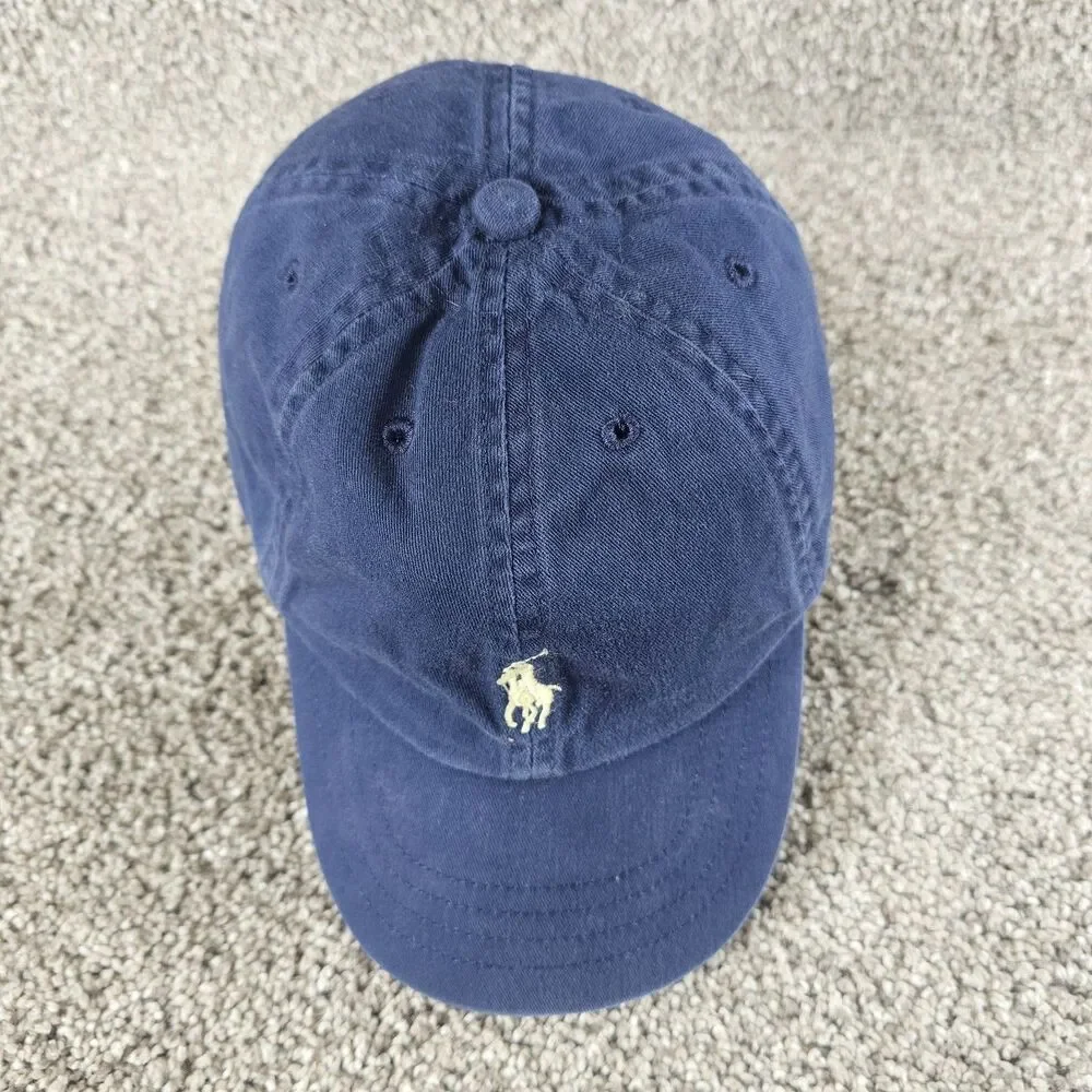 Polo Ralph Lauren Hat Cap Strap Back Kids 4-7 Blue Pony Preppy Baseball Cotton